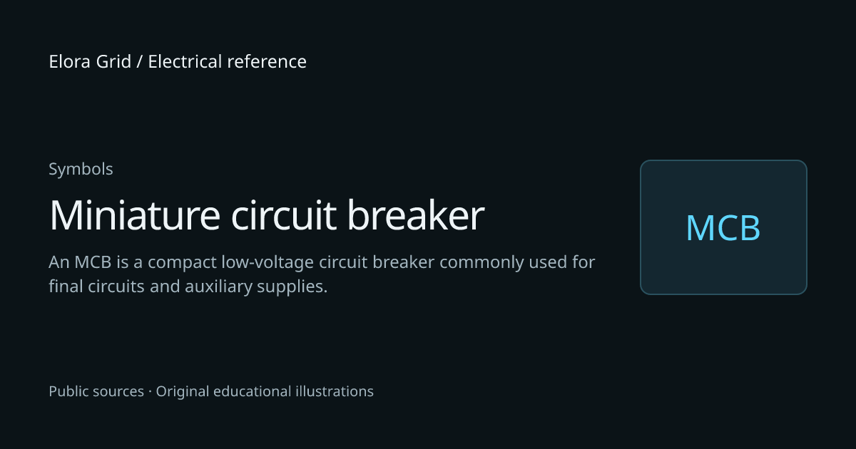 Miniature circuit breaker (MCB) — SLD & schematic symbol reference ...