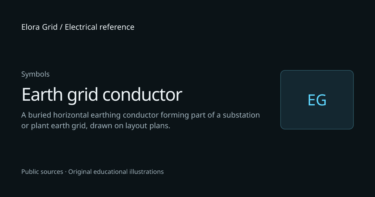 Earth grid conductor (EG) — SLD & schematic symbol reference | Elora Grid